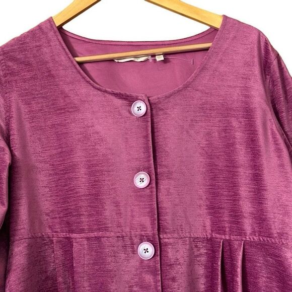 Soft Surroundings Fiona Chenille Tunic Shirt jacket Fuchsia Berry size large - Picture 7 of 10